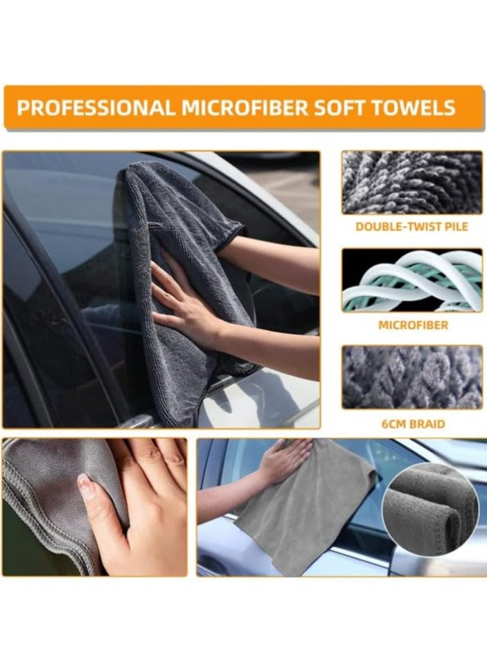 Sylqvxh Car Detailing Kit -9 Piece Detailing Brush Set - Car Wash Kit wiWheel Brush for Car Alloy Wheel Tyre Brush Cleaning, Wheel Cleaner Brush- Exterior and Interior Car Cleaning Kit - Image 3