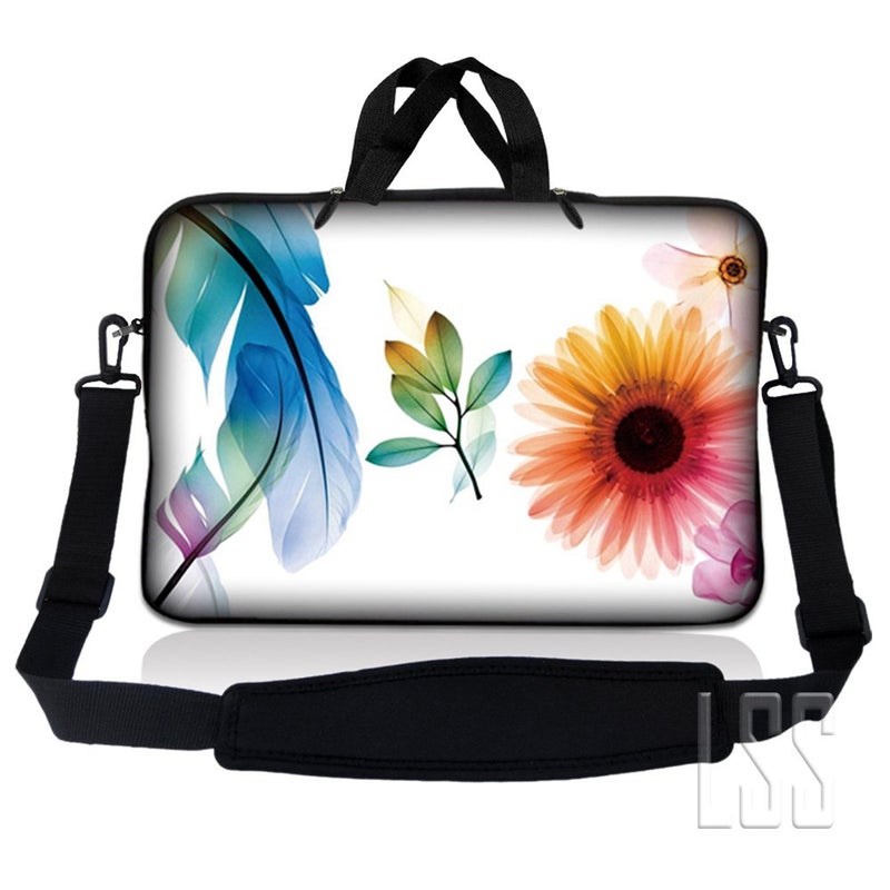 LSS 15 15.6 inches Laptop Messenger Crossbody Bag with Matching Laptop Skin Sticker & Mouse Pad Combo | Carrying Case for 14" 15" 15.6" or Smaller Size Notebook - Blue Dragon - Image 3