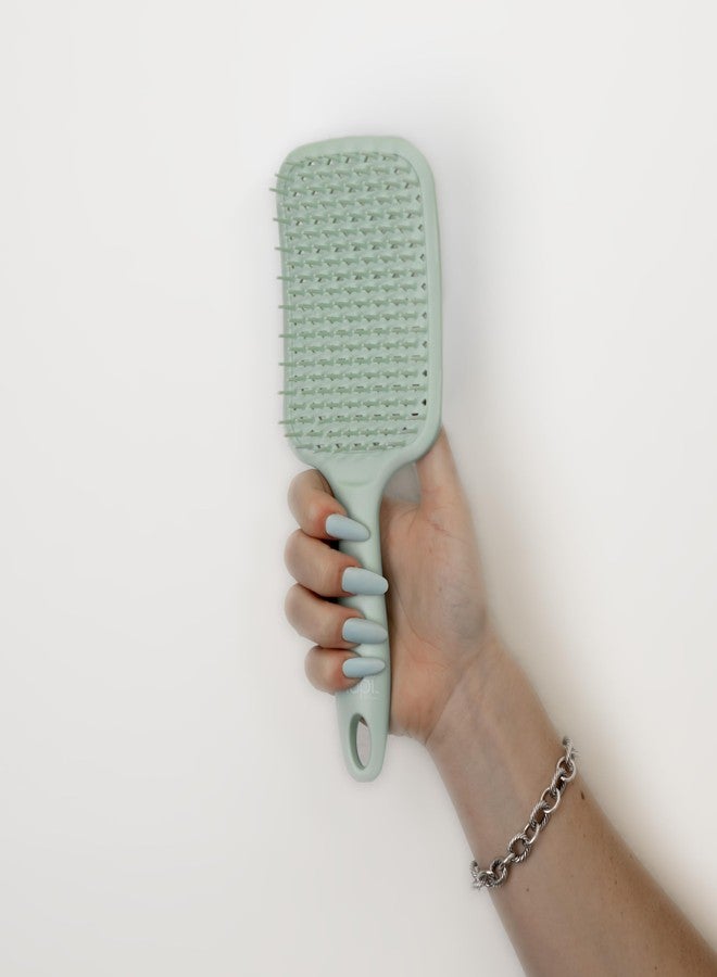 Cricket Hapi De-Knot Delight Detangler Brush Large - Featuring 154 Ultra-Soft Bristles, Flexible and Gentle Design, Fixed Bristles for Even Detangling, and an Ergonomic Wide Brush Head - Light Green - Image 4