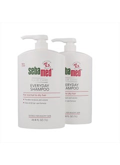 Sebamed Everyday Shampoo for All Hair Types and Sensitive Scalp Hypoallergenic Dermatologist Recommended pH 5.5 Soap and Alkali Free for Soft and Healthy Hair (1 Liter) Pack of 2  - Image 1