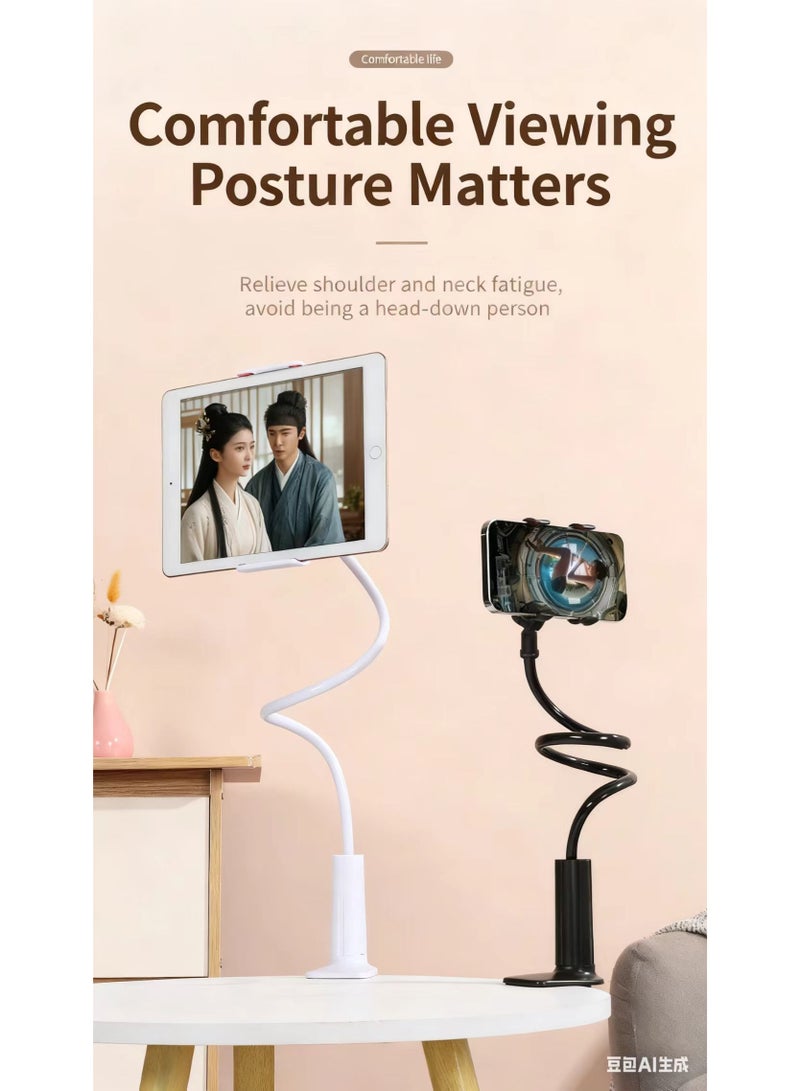 Flat bracket mobile phone bracket lazy bracket adjustable gooseneck long arm bed bracket 3.5-11 inch mobile phone flat bracket bedroom kitchen living room outdoor. - Image 2