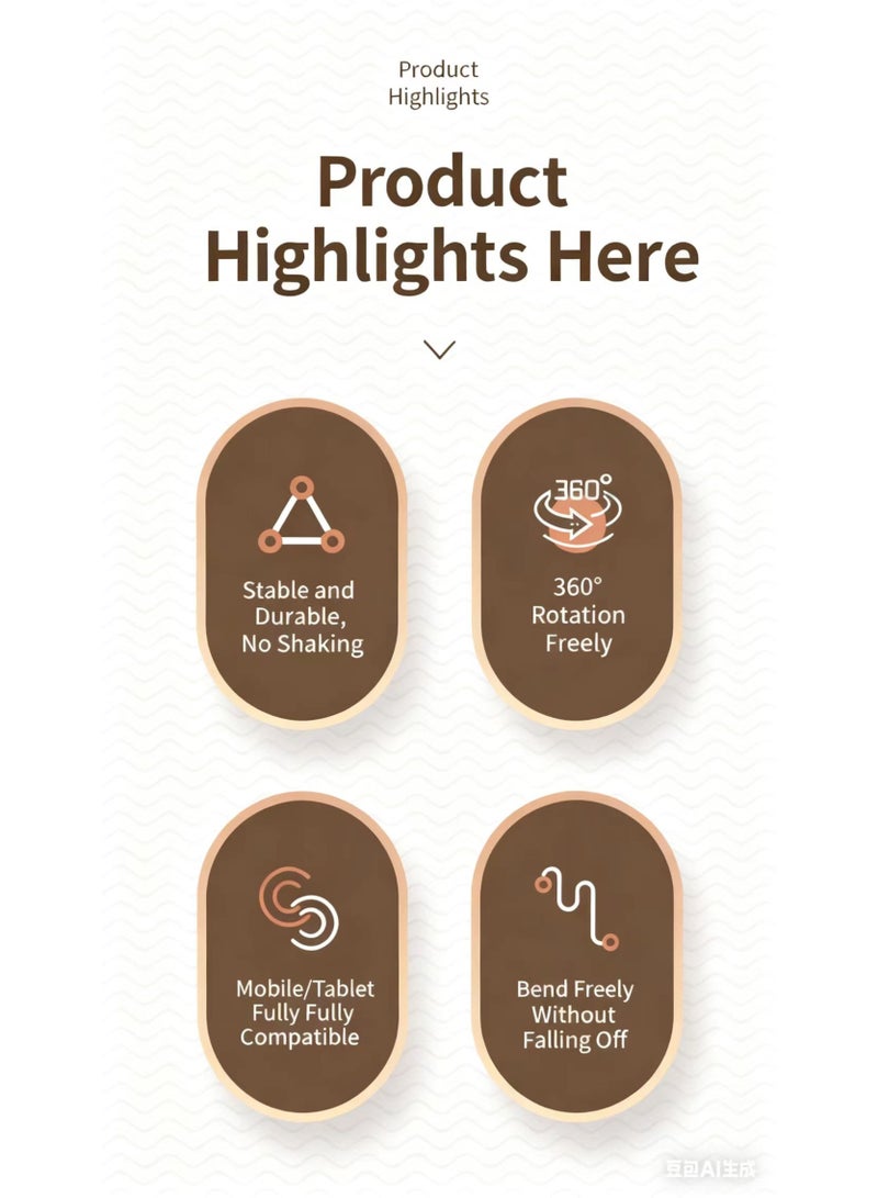 Flat bracket mobile phone bracket lazy bracket adjustable gooseneck long arm bed bracket 3.5-11 inch mobile phone flat bracket bedroom kitchen living room outdoor. - Image 3