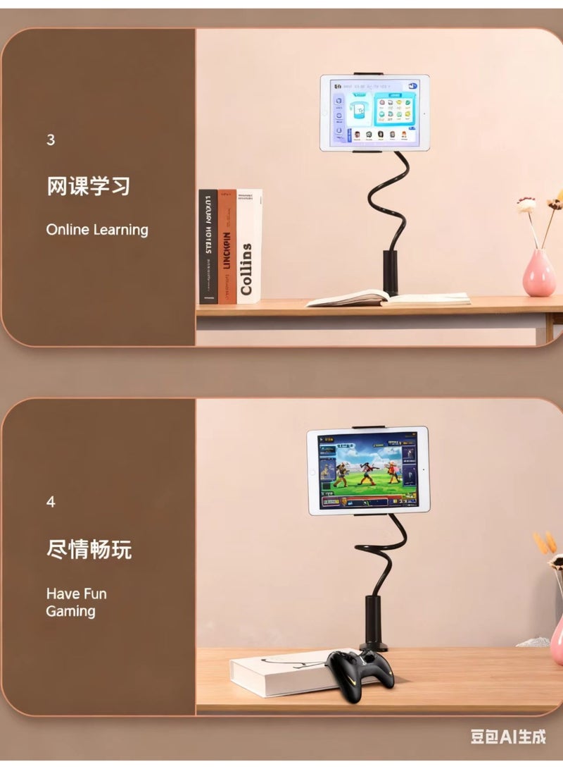 Flat bracket mobile phone bracket lazy bracket adjustable gooseneck long arm bed bracket 3.5-11 inch mobile phone flat bracket bedroom kitchen living room outdoor. - Image 4