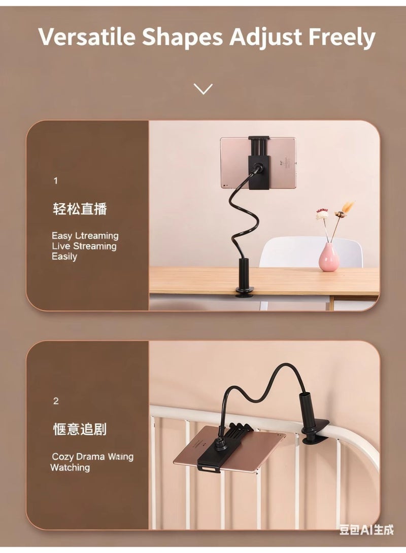 Flat bracket mobile phone bracket lazy bracket adjustable gooseneck long arm bed bracket 3.5-11 inch mobile phone flat bracket bedroom kitchen living room outdoor. - Image 5