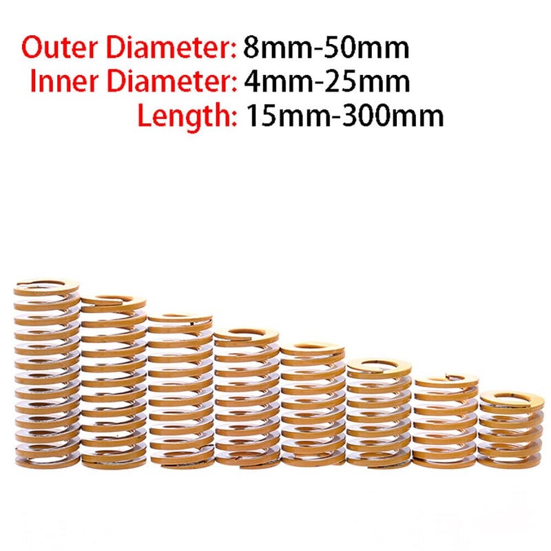 Customizable Yellow Compression Spring 25x12 5x100mm Outer Diameter 8mm to 50mm Length 15mm to 300mm - Image 3