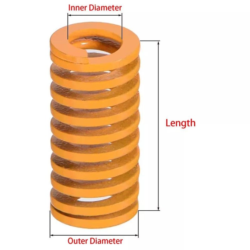 Customizable Yellow Compression Spring 25x12 5x100mm Outer Diameter 8mm to 50mm Length 15mm to 300mm - Image 4