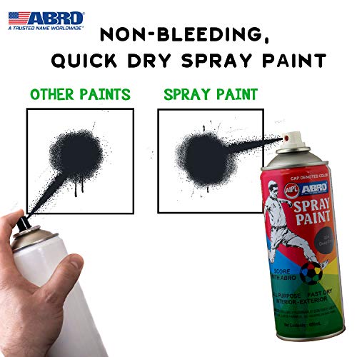 ABRO SP-304 Multipurpose Colour Spray Paint Can (400ml, Deep Gray) DIY Quick Drying for Metal, Wood, Walls, Automotive Cars and Bikes - Image 3