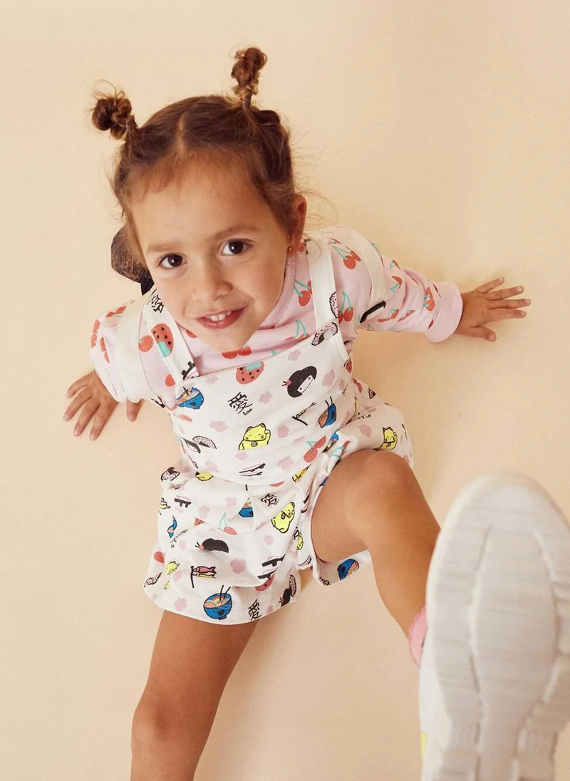 Zippy Short Jumpsuit for Girls 'Japan', White