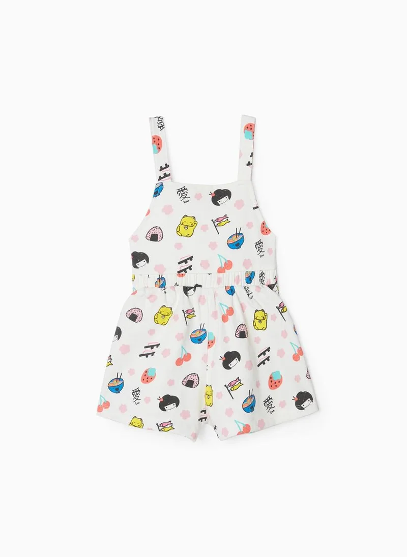 Zippy Short Jumpsuit for Girls 'Japan', White