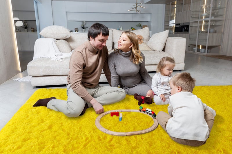 LOCHAS Ultra Soft Indoor Modern Area Rugs Fluffy Living Room Carpets for Children Bedroom Home Decor Nursery Rug 4x5.3 Feet,Yellow - Image 5
