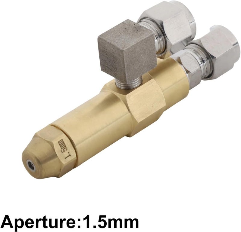 RichVibe Dual Siphon Waste Oil Burner Nozzle Brass and Stainless Steel for Crude Oil Heavy Oil Atomizer Adjustable Spray Angle 1/8 Inch Inlet(1.5mm) - Image 5