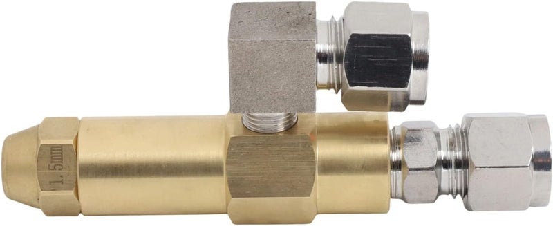 RichVibe Dual Siphon Waste Oil Burner Nozzle Brass and Stainless Steel for Crude Oil Heavy Oil Atomizer Adjustable Spray Angle 1/8 Inch Inlet(1.5mm) - Image 2