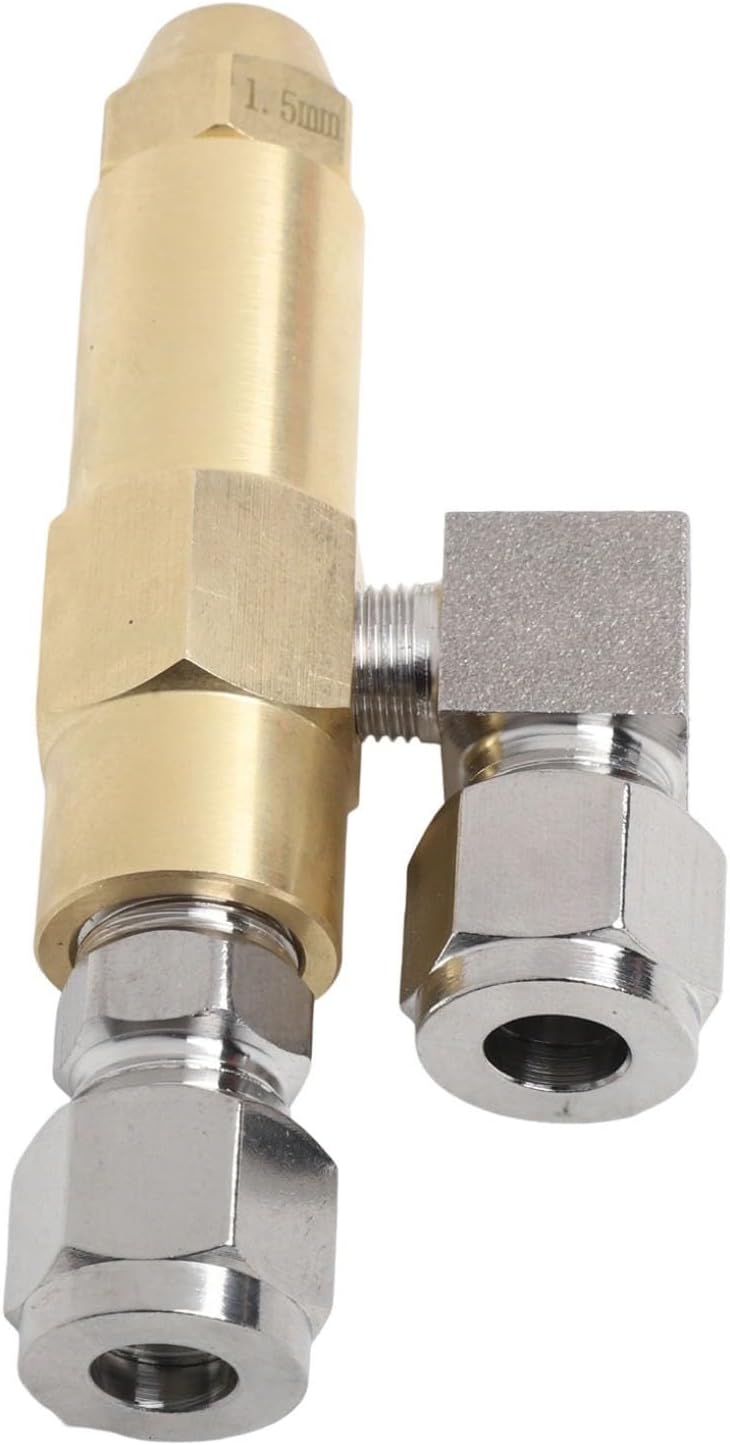 RichVibe Dual Siphon Waste Oil Burner Nozzle Brass and Stainless Steel for Crude Oil Heavy Oil Atomizer Adjustable Spray Angle 1/8 Inch Inlet(1.5mm) - Image 1