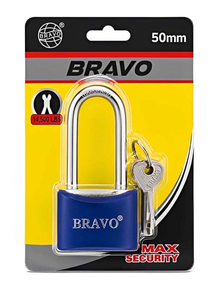 Bravo 50mm Heavy Duty Metal Padlock with 4 Keys, Weatherproof Security Lock, Durable Keyed Padlock for Doors, Gates, Sheds, Garages, Storage Units, Lockers, Home & Outdoor Use - Image 2