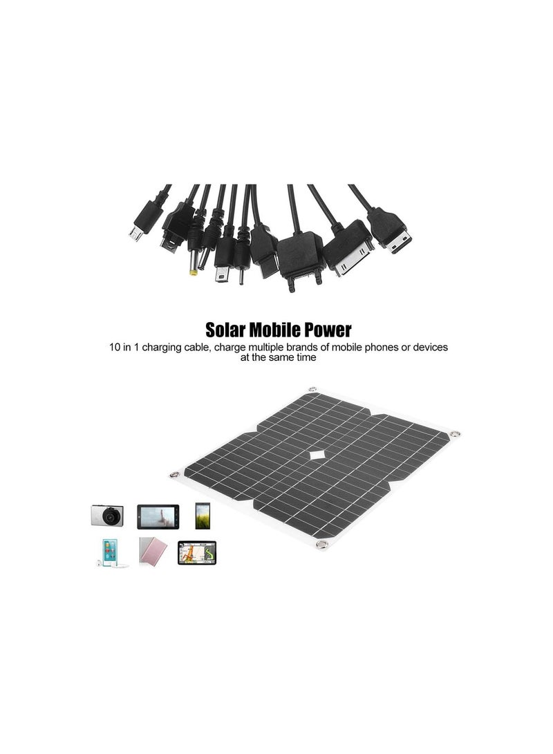 GGOOT Solar Charger,25W 5V Waterproof Portable Solar Power Bank Semiflexible High Efficiency Outdoor Solar Panel Phone Chargers Compatible Most Smart Phones,Tablets,Camera for Climbing,Hiking,Camping  - Image 2