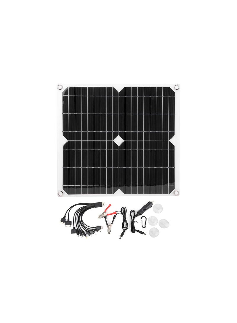 GGOOT Solar Charger,25W 5V Waterproof Portable Solar Power Bank Semiflexible High Efficiency Outdoor Solar Panel Phone Chargers Compatible Most Smart Phones,Tablets,Camera for Climbing,Hiking,Camping  - Image 1