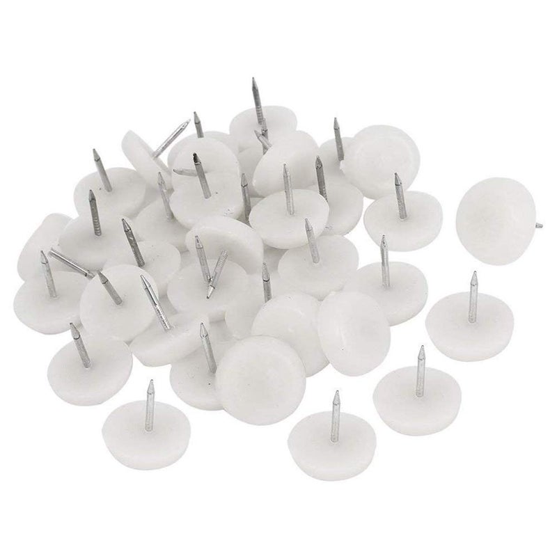 BTMB BTMB Nylon Glide with Nail White Furniture Chair Table Leg Feet Protector Pad Nail 100 Pcs Dia 18mm07  - Image 1