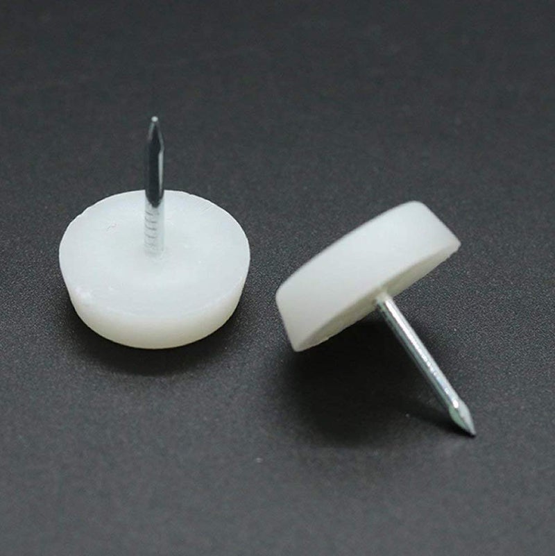 BTMB BTMB Nylon Glide with Nail White Furniture Chair Table Leg Feet Protector Pad Nail 100 Pcs Dia 18mm07  - Image 3