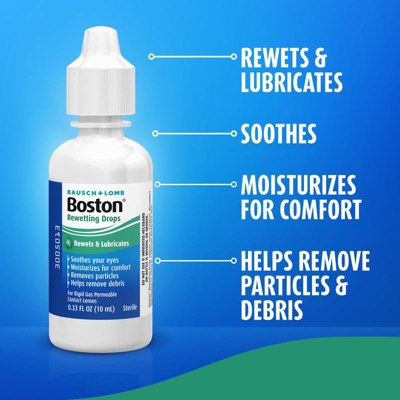 Boston Rewetting Drops for Rigid Gas Permeable (RGP) Lens, Moisturizes & Soothes Eyes, Removes Debris & Particles, Restores Tear Layer, 0.33 Fl Oz - Image 3