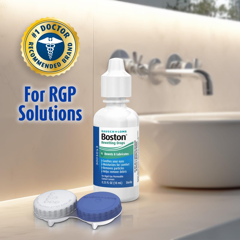 Boston Rewetting Drops for Rigid Gas Permeable (RGP) Lens, Moisturizes & Soothes Eyes, Removes Debris & Particles, Restores Tear Layer, 0.33 Fl Oz - Image 5