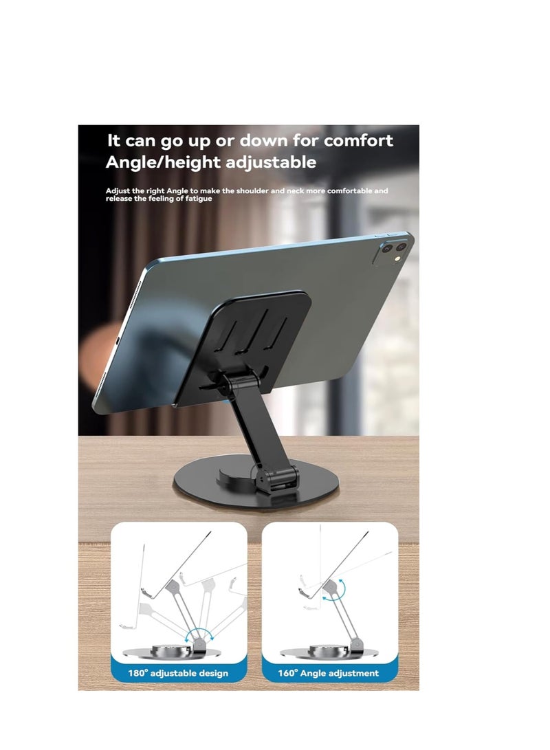 GERLAX Foldable Mobile Stand 360° Rotatable Phone Holder Compatible with 4-13 inch Phone or Tablet (Black) - Image 3