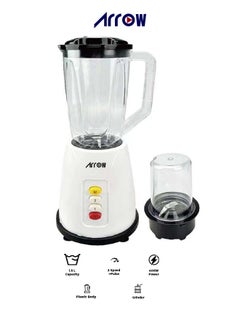 Arrow 1.5L Blender with Plastic Jar & Grinder, 400W | 2 Speeds | Special Features | Portable | White Color | Ideal for Blending & Grinding | Model Name: RO-15PBSY  - Image 1