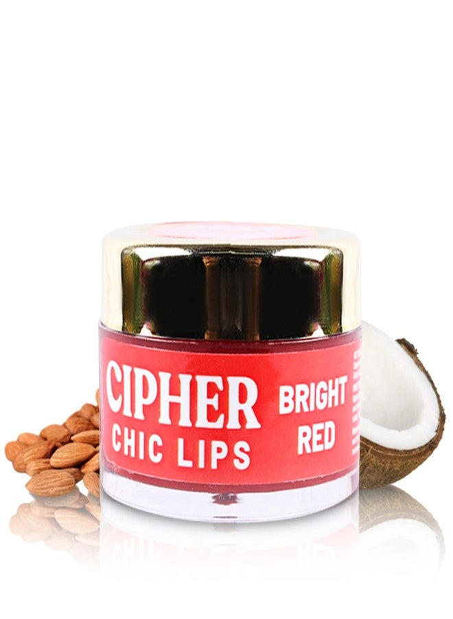 Cipher Glowy Lip Tinted Balm for Smooth, Soft Lips 10gm | Chic Lips - Bright Red Shea Butter & Vitamin E for Buttery Soft Lips | For Glossy, Pink Lips Balm - Image 1