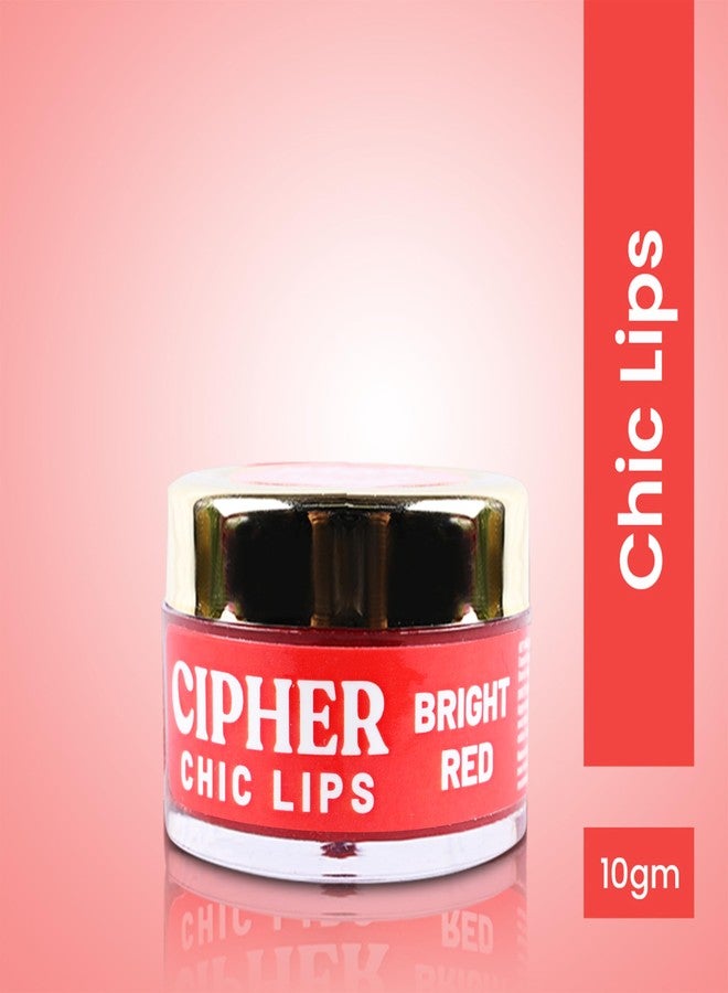Cipher Glowy Lip Tinted Balm for Smooth, Soft Lips 10gm | Chic Lips - Bright Red Shea Butter & Vitamin E for Buttery Soft Lips | For Glossy, Pink Lips Balm - Image 3