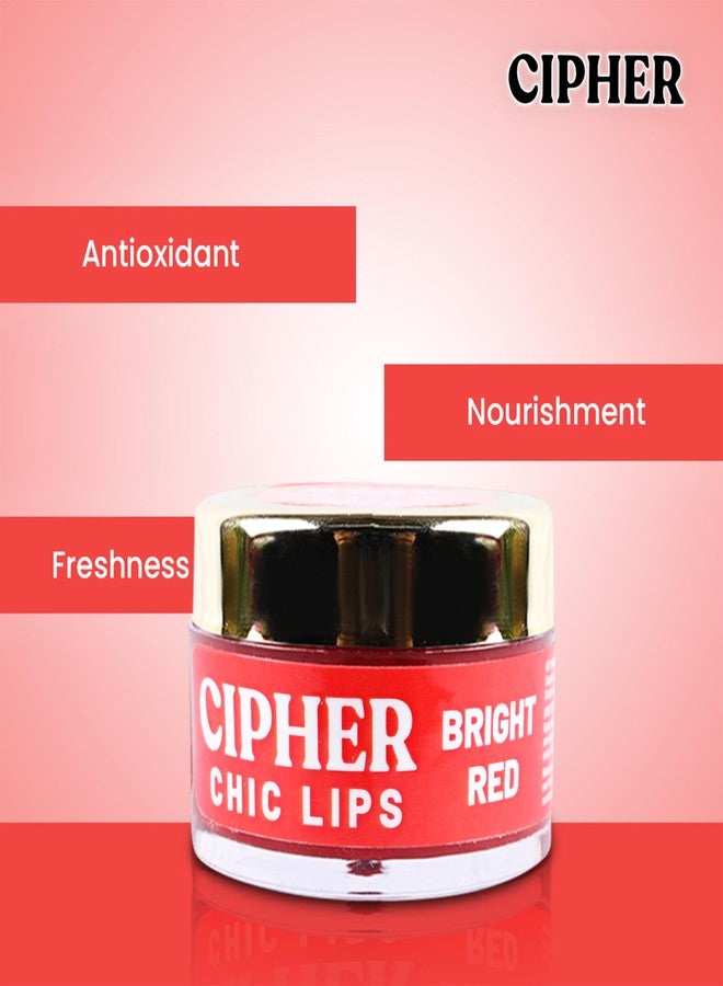 Cipher Glowy Lip Tinted Balm for Smooth, Soft Lips 10gm | Chic Lips - Bright Red Shea Butter & Vitamin E for Buttery Soft Lips | For Glossy, Pink Lips Balm - Image 4