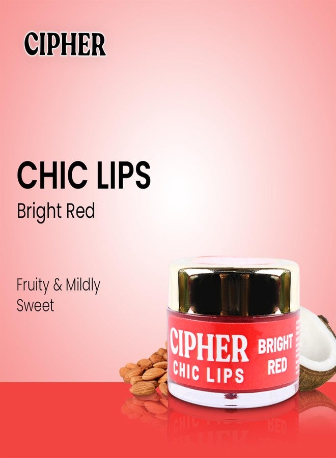 Cipher Glowy Lip Tinted Balm for Smooth, Soft Lips 10gm | Chic Lips - Bright Red Shea Butter & Vitamin E for Buttery Soft Lips | For Glossy, Pink Lips Balm - Image 2