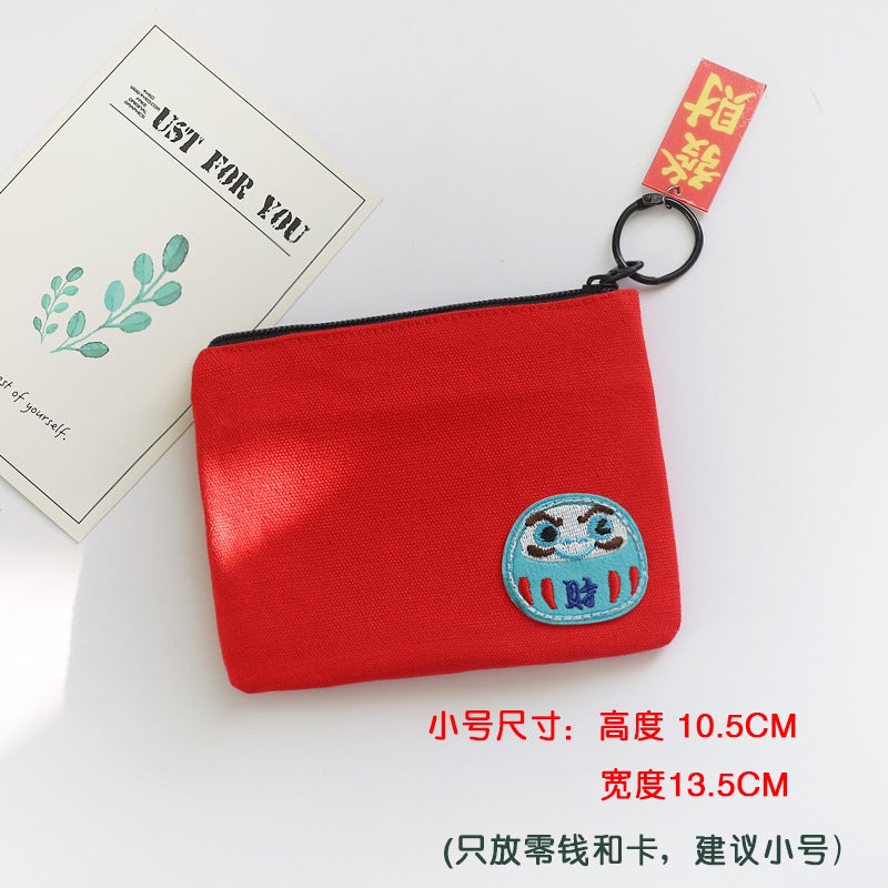 Cute Canvas Wallet Women Short Style Coin Purse0133-Small Big Red 0133-Small Big Red