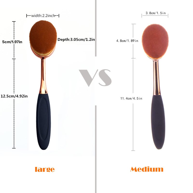 Yoseng Oval Foundation Brush Second Largest Toothbrush Makeup Brushes Fast Flawless Application Liquid Cream Powder Foundation Sunscreen(Medium) - Image 2