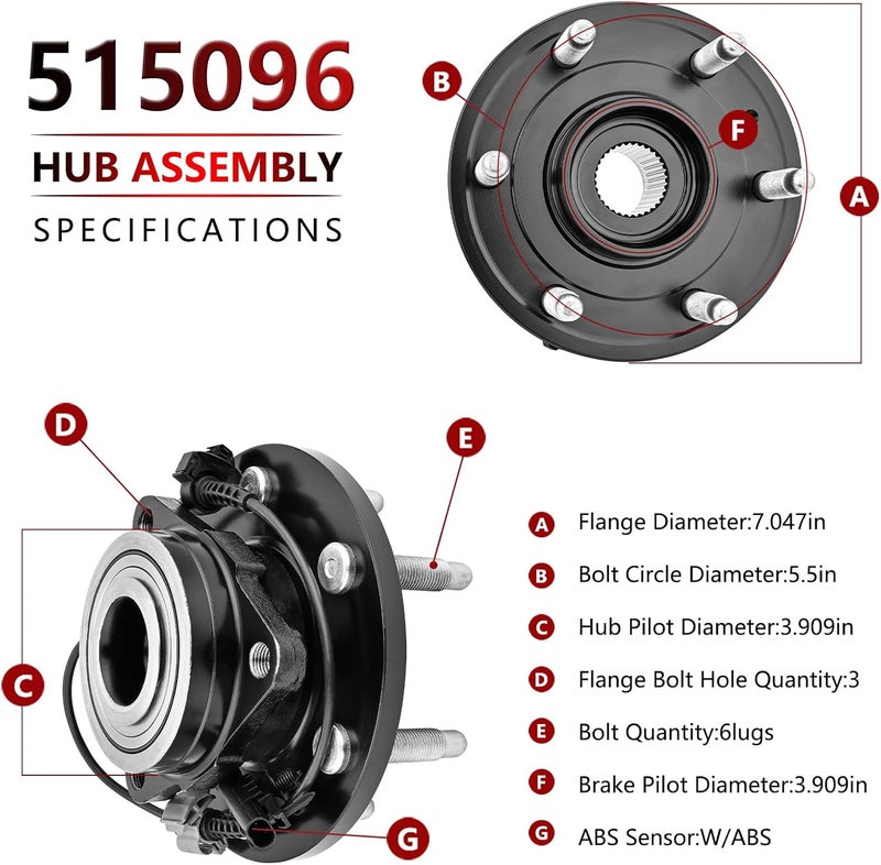 JLEO 4WD Front Wheel Hub Bearing 515096 for Chevy, GMC, and Cadillac Models - Image 4