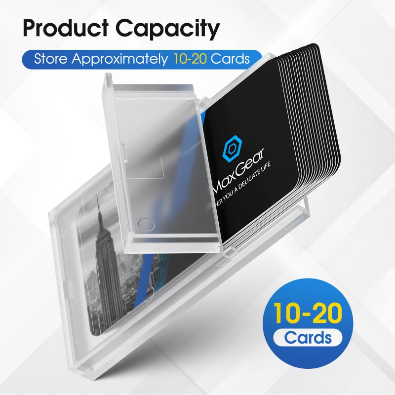 MaxGear 3 Pack Plastic Business Card Holder, Clear Card Case for Men & Women Slim Professional Credit Cards Carrier for Business Cards, Super Light, 3.9 x 2.5 x 0.4 inches - Image 2