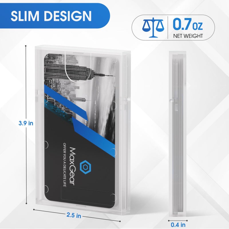 MaxGear 3 Pack Plastic Business Card Holder, Clear Card Case for Men & Women Slim Professional Credit Cards Carrier for Business Cards, Super Light, 3.9 x 2.5 x 0.4 inches - Image 3