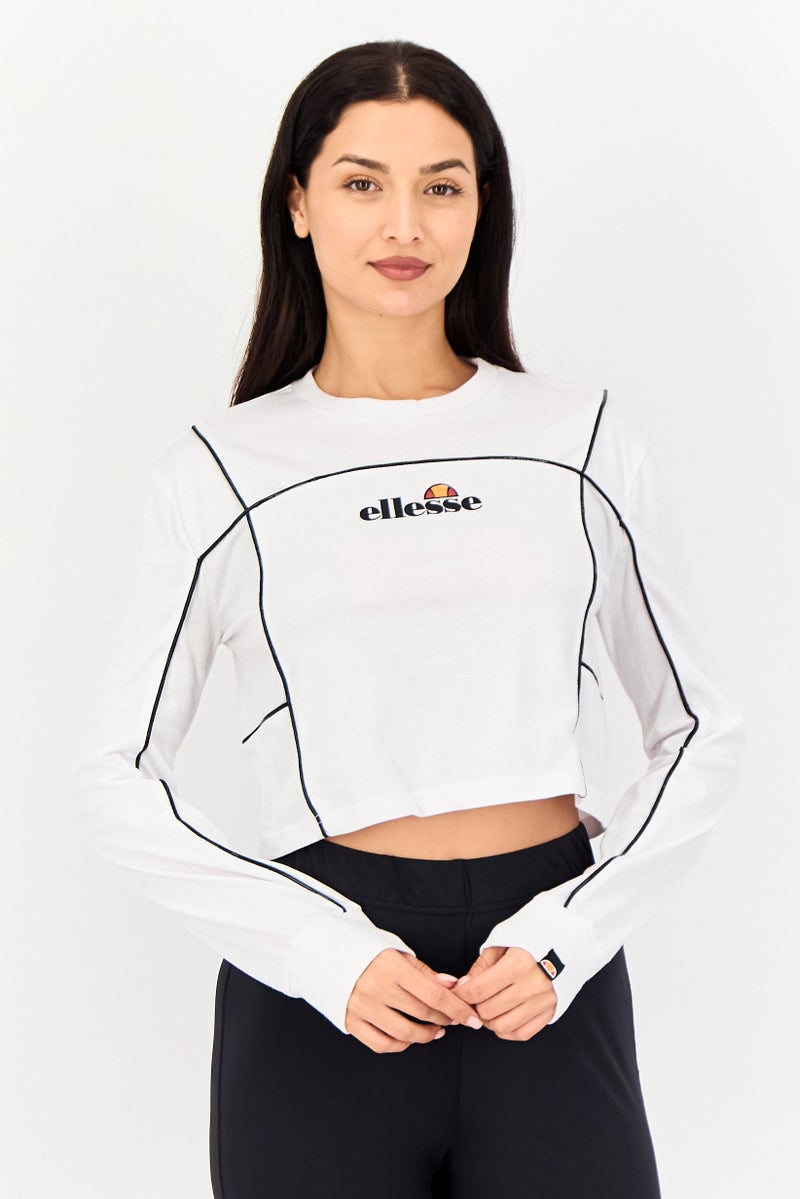 Ellesse Women Sportswear Fit Long Sleeve Outdoor Crop T-Shirt, White - Image 1