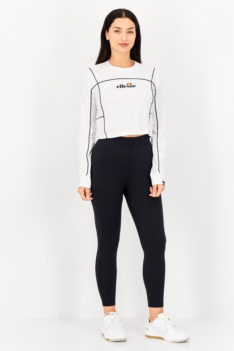 Ellesse Women Sportswear Fit Long Sleeve Outdoor Crop T-Shirt, White - Image 4