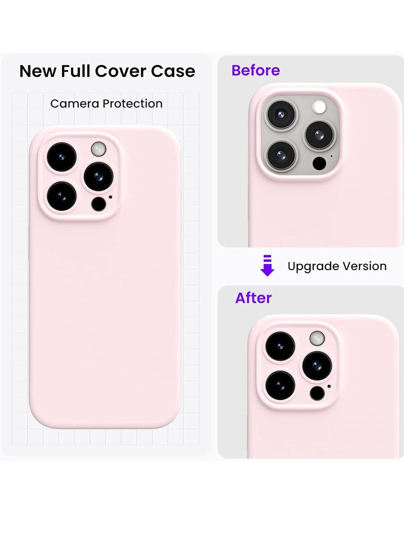 MUNTAQI Compatible with iPhone 15 Pro Max Case Shockproof with 2pcs Screen Protectors, Waterproof Liquid Silicone Rubber Full Cover Protective Case for iPhone 15 Pro Max 6.7 inch-Pale Rosette - Image 3