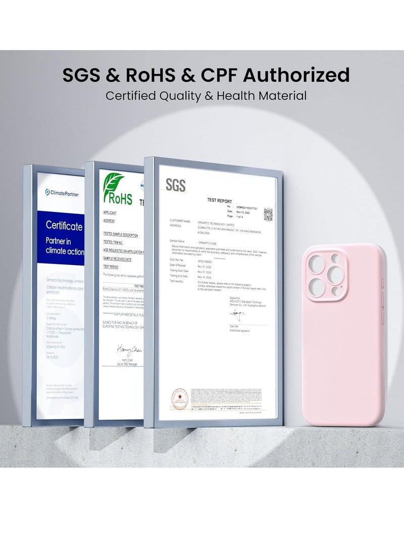 MUNTAQI Compatible with iPhone 15 Pro Max Case Shockproof with 2pcs Screen Protectors, Waterproof Liquid Silicone Rubber Full Cover Protective Case for iPhone 15 Pro Max 6.7 inch-Pale Rosette - Image 5