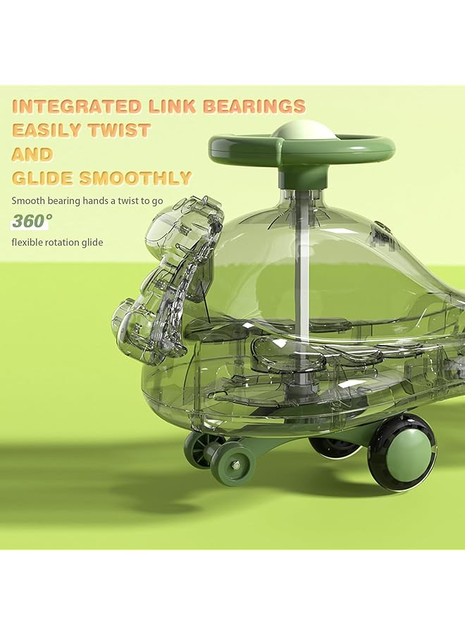 DMG TECH Ride Car For Kids Magic Swing Cars Wiggle Car With Pu Led Wheels And Music Gears Or Pedals Twist Turn Wiggle Movement To Steer Car Boys And Girls Infant Ride On Car For1 10 Years Old Gift - Image 3