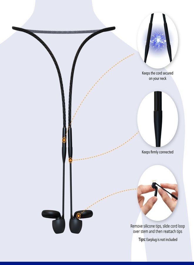 COSPARX Magnetic Cord Connector Compatible with Loop Quiet/Engage/Experience | Speckled Lilac Earplugs Lanyard with Case Included Black - Image 3