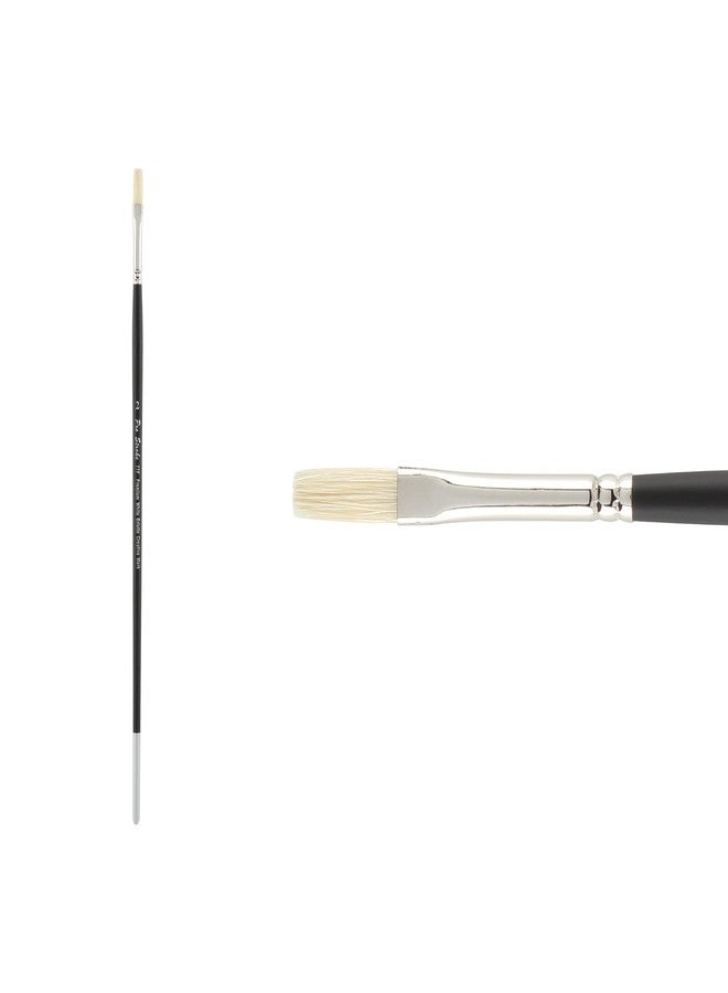 Creative Mark Pro Stroke Premium White Chungking Hog Bristle Artist Paint Brush - Flat # 2 - Natural Bristle Brush w/Great Control Suitable for Oils, Watercolors, Acrylics, Alkyds, Caseins - Image 2