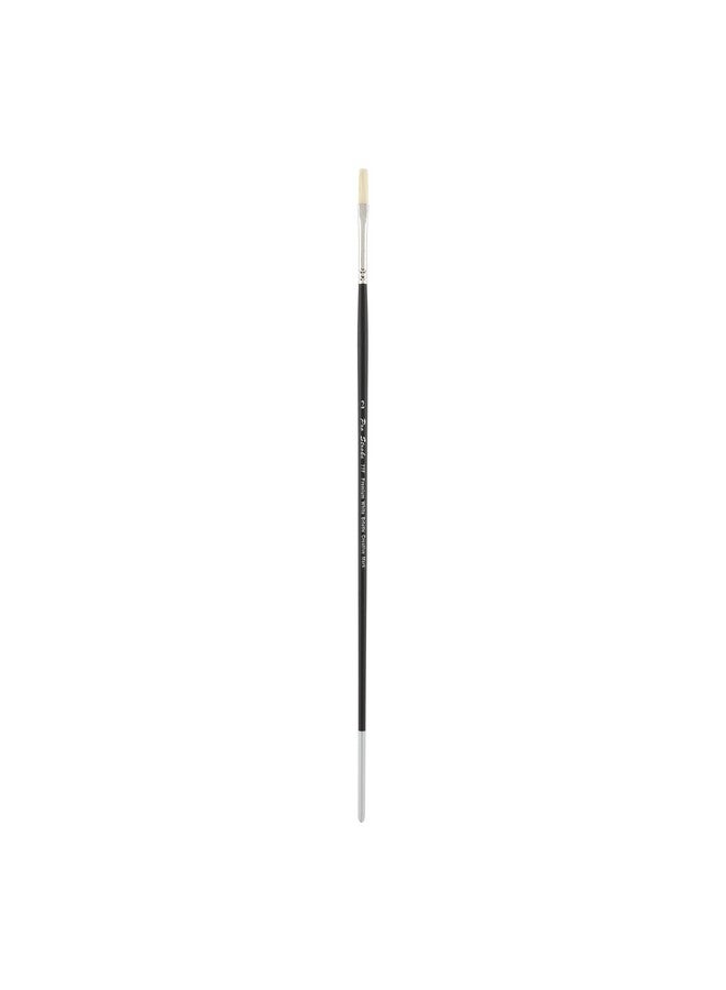 Creative Mark Pro Stroke Premium White Chungking Hog Bristle Artist Paint Brush - Flat # 2 - Natural Bristle Brush w/Great Control Suitable for Oils, Watercolors, Acrylics, Alkyds, Caseins - Image 1