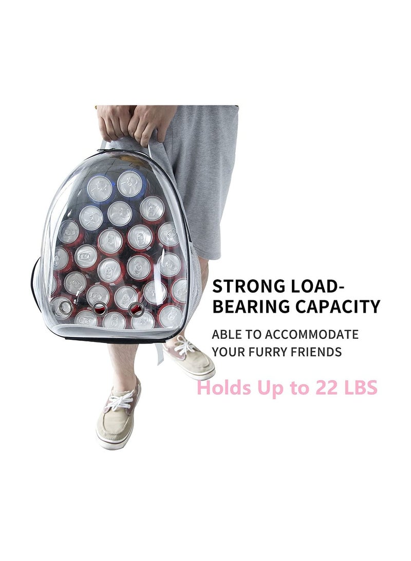 حقيبة ظهر قابلة للتوسيع للقطط ، حقيبة فقاعية للحيوانات الأليفة ، حقيبة ظهر للكلاب الصغيرة ، حقيبة ظهر مع نافذة صلبة شفافة (أسود) - Image 2