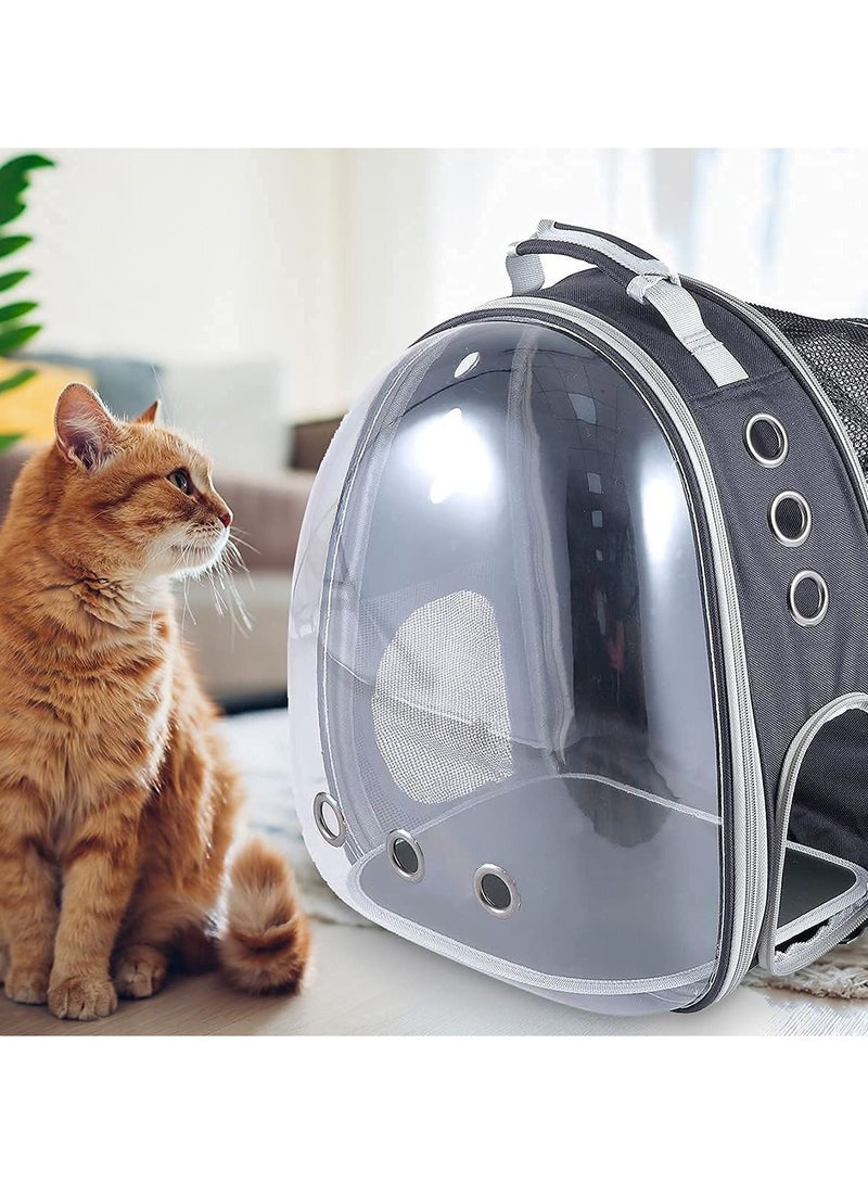 حقيبة ظهر قابلة للتوسيع للقطط ، حقيبة فقاعية للحيوانات الأليفة ، حقيبة ظهر للكلاب الصغيرة ، حقيبة ظهر مع نافذة صلبة شفافة (أسود) - Image 5
