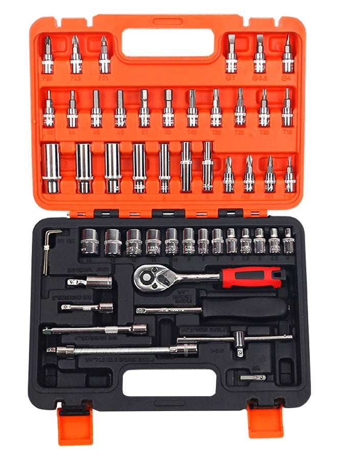 إسكدنيا طقم مفتاح ربط صندوقي احترافي متعدد الوظائف من 53 قطعة متعدد الألوان - Image 1