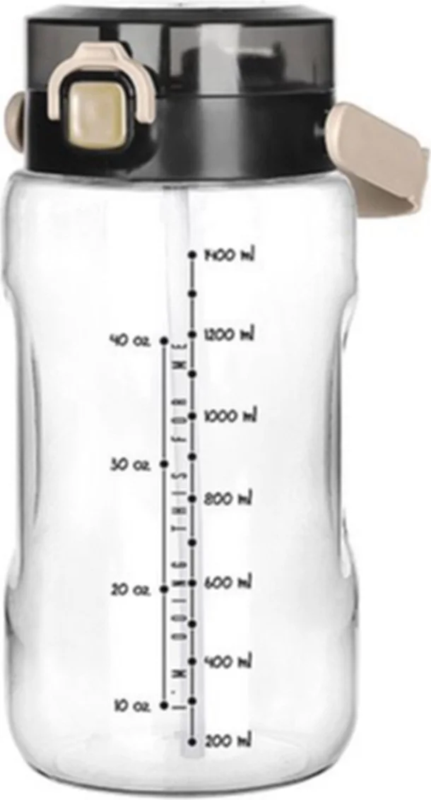Hane216 Watermode 1500 ml Straw Bottle Water Bottle 1.5 Lt Big Giant Water Bottle Motivation Bottle Sports Gym Water Bottle