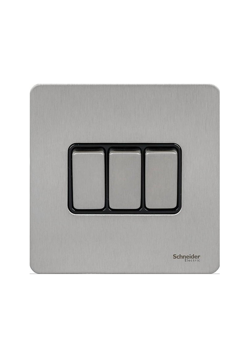 Schneider Ultimate Brushed Stainless Steel 16AX 3G 2W Switch
