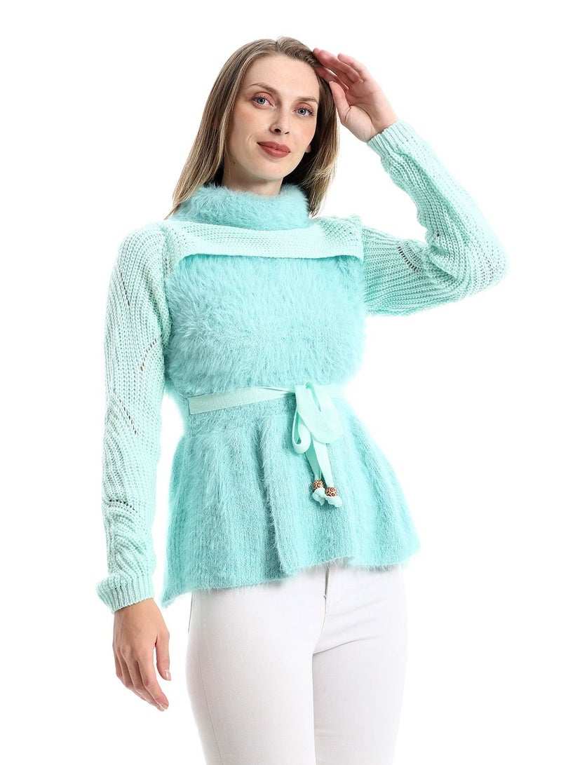 سيزار تيشرت حريمي  صوف حريمي برقبة عالية - Image 2