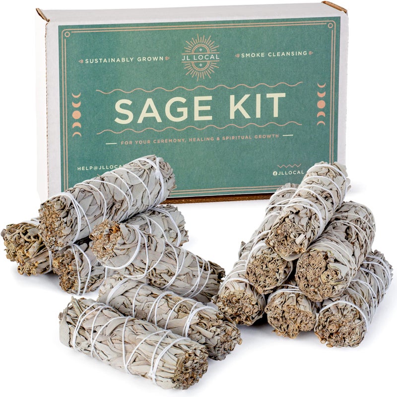 JL Local Handcrafted 4 Inch White Sage Sticks  Fresh Natural California Sage Smudge Sticks with Instructions  Blessings  Wand Sage for Cleansing House Negative Energy  Other Smudging Rituals